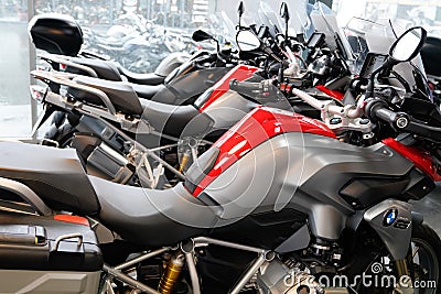 Bordeaux , Aquitaine / France - 02 15 2020 : BMW R GS motorbike in dealership shop second hand motorcycle Editorial Stock Photo