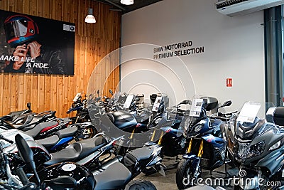 Bordeaux , Aquitaine / France - 02 15 2020 : BMW R motorbike in dealership shop second hand motorcycle for rent or sale Editorial Stock Photo