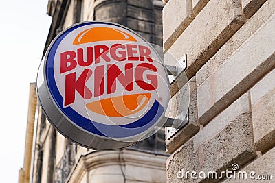 Bordeaux , Aquitaine / France - 10 30 2019 : Burger King sign on store restaurant fast food franchise shop logo Editorial Stock Photo