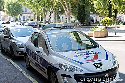 Bordeaux , Aquitaine / France - 01 09 2020 : car police french city vehicle peugeot Editorial Stock Photo