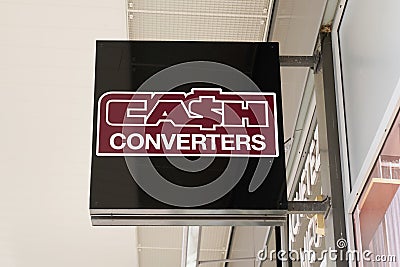 Cash converters brand and logo sign store street shop cash converting product second Editorial Stock Photo
