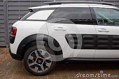 Bordeaux , Aquitaine / France - 03 30 2020 : Citroen C4 Cactus car white black rear side vehicle parked in street Editorial Stock Photo