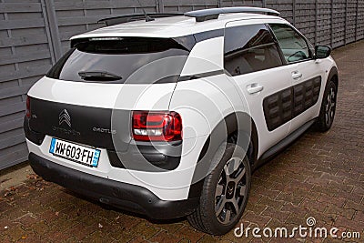 Bordeaux , Aquitaine / France - 03 30 2020 : CitroÃ«n c4 cactus car rear white French automobile manufacturer by Peugeot Citroen Editorial Stock Photo