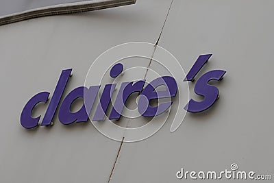 Bordeaux , Aquitaine / France - 08 10 2020 : claires store and text sign logo of Claire`s shop retailer of accessories and jewelr Editorial Stock Photo