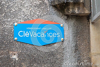 Cle vacances text sign and brand logo of french label bed and breakfast gites rent in Editorial Stock Photo
