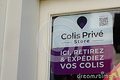 Colis prive store logo brand and text sign on shop facade windows door entrance Editorial Stock Photo