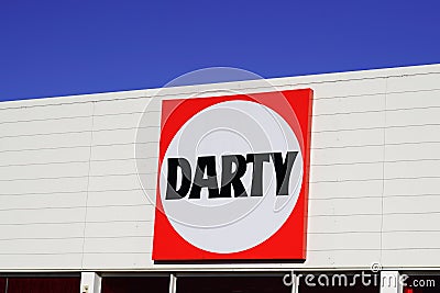 Bordeaux , Aquitaine / France - 01 15 2020 : Darty Logo white building facade shop french sign store Editorial Stock Photo