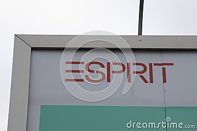 esprit logo text store wall signage brand shop chain sign facade boutique fashion Editorial Stock Photo
