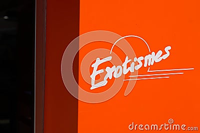 Exotismes logo and text sign of Tour Operator voyages travel brand agency shop on Editorial Stock Photo