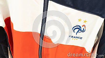 Fff french football soccer vest with national flag of france Editorial Stock Photo