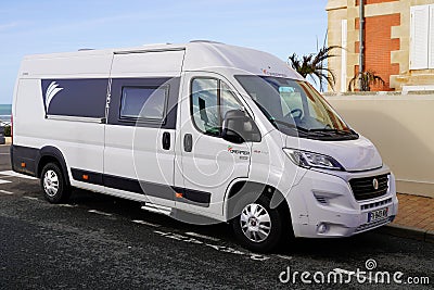 Fiat ducato Rapido RV holiday trip in motorhome Caravan car Vacation with camper van Editorial Stock Photo