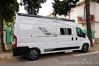 Fiat ducato Rapido RV motorhome Vacation with camper van parked in city Editorial Stock Photo