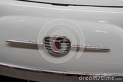 Fiat 500 logo brand and text sign vintage model old timer car sixties Editorial Stock Photo