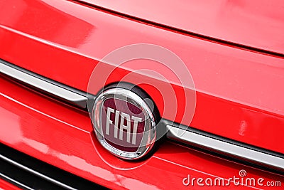 Bordeaux , Aquitaine / France - 10 14 2019 : Fiat logo car sign detail Italian company Editorial Stock Photo
