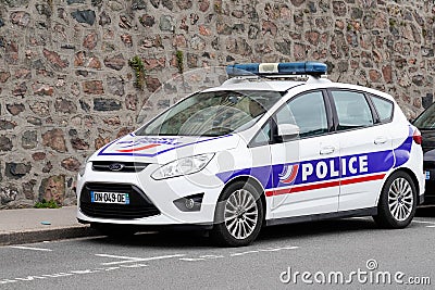 Ford c-max car of French national police parked in city street Editorial Stock Photo