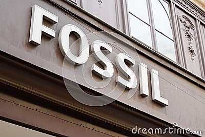 Bordeaux , Aquitaine / France - 10 30 2019 : fossil sign store maker of clothing logo accessories shop for men and women on Editorial Stock Photo