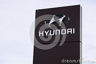 Bordeaux , Aquitaine / France - 10 30 2019 : Hyundai Automobile Dealership Sign brown logo store car shop Editorial Stock Photo