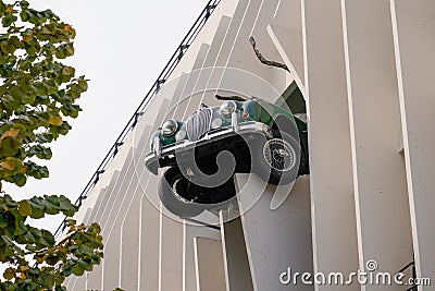 Bordeaux , Aquitaine / France - 10 02 2019 : Jaguar automobile vintage under the wall in car park in Bordeaux Editorial Stock Photo