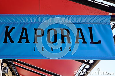 Bordeaux , Aquitaine / France - 07 06 2020 : Kaporal jeans logo and text sign on shop flag front of fashion store Editorial Stock Photo