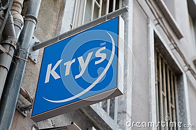 Krys sign brand and text logo front of optic medic store to sale medical optical eye Editorial Stock Photo