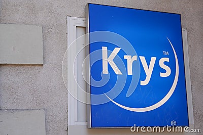 Bordeaux , Aquitaine / France - 07 07 2020 : krys sign and text logo of optic and optician shop glasses store company Editorial Stock Photo