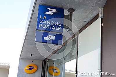 Bordeaux , Aquitaine / France - 02 15 2020 : La Banque Postale sign la poste logo store office French bank post shop signage brand Editorial Stock Photo