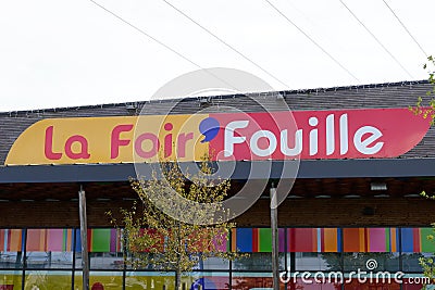 Bordeaux , Aquitaine / France - 11 13 2019 : La Foir Fouille sign logo french store chain selling cheap decorative items in shop Editorial Stock Photo