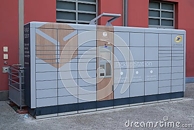 La poste pickup station Colissimo, city terminal Locker Delivery Store self service Editorial Stock Photo