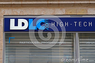 ldlc logo and text sign shop brand high-tech with ldlc.com for computer electronic on Editorial Stock Photo