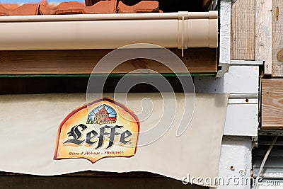 Bordeaux , Aquitaine / France - 01 22 2020 : Leffe Belgian beer sign logo on bar shop restaurant Editorial Stock Photo