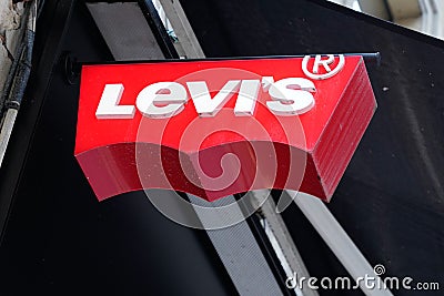 Bordeaux , Aquitaine / France - 05 05 2020 : Levi`s Jeans Sign and Logo levis on store window Editorial Stock Photo