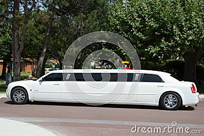 Bordeaux , Aquitaine / France - 11 13 2019 : limousine stretch white car chrysler 300c custom Editorial Stock Photo