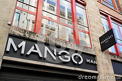 Mango man logo brand and text sign Spanish clothes store shop front Editorial Stock Photo