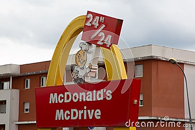 McDonlads drive fast food vintage sixties store front chain of hamburger fast food Editorial Stock Photo