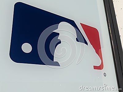 Mlb Major League Baseball logo brand and text sign oldest major professional sports Editorial Stock Photo