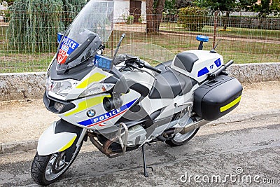 National Police french motorbike parked on the street with bmw motorcycle Editorial Stock Photo