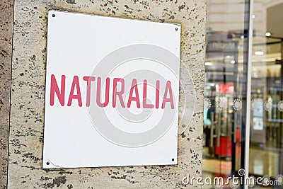 Naturalia brand logo and sign text French distribution chain specializing in products Editorial Stock Photo