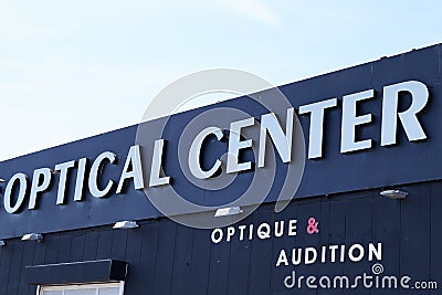 Bordeaux , Aquitaine / France - 07 06 2020 : Optical center logo text shop sign on store french Optician glasses Editorial Stock Photo