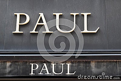 Paul text sign brand and logo of french bakery pastry Editorial Stock Photo