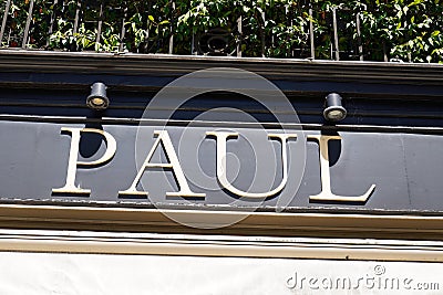 Bordeaux , Aquitaine / France - 07 25 2020 : paul text sign and logo of french bakery store and fastfood restaurant Editorial Stock Photo