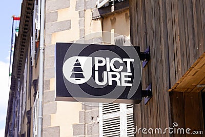 picture text and sign logo front of retail boutique of clothing fashion Store Editorial Stock Photo