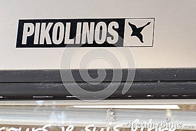 Pikolinos logo and sign brand of shoes naturally good store spanish shoe maker Editorial Stock Photo