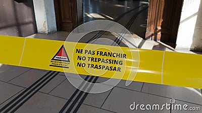 Plan Vigipirate no trepassing french logo brand and text sign France national security Editorial Stock Photo