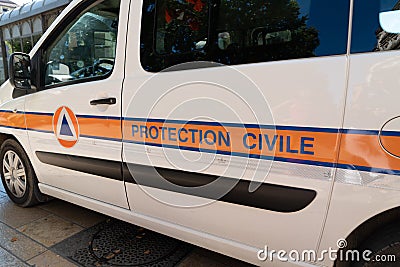 Bordeaux , Aquitaine / France - 11 13 2019 : Protection Civile van French securite civil car Editorial Stock Photo