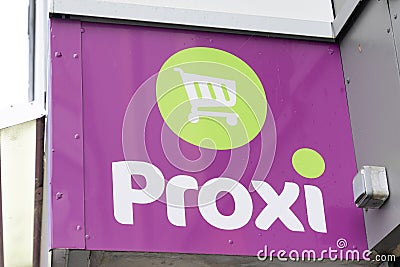 Bordeaux , Aquitaine / France - 03 09 2020 : proxi super supermarket logo sign purple shop group food retail store brand Editorial Stock Photo