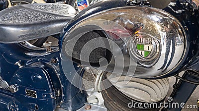 Puch motorcycle logo sign and brand text from Austria retro moped vintage motorbike Editorial Stock Photo