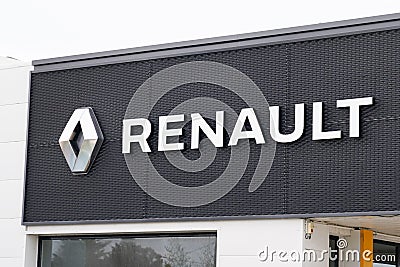 Bordeaux , Aquitaine / France - 01 15 2020 : renault brand sign logo on car dealership automobiles store signage Editorial Stock Photo