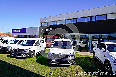 Renault and dacia park car of dealership store in france Editorial Stock Photo