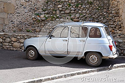 Renault 4 4l vintage retro car side view oldtimer r4 parked in street Editorial Stock Photo