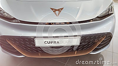 Seat Cupra born new modern Sport Car Brand logo and text sign of spanish sporty car Editorial Stock Photo